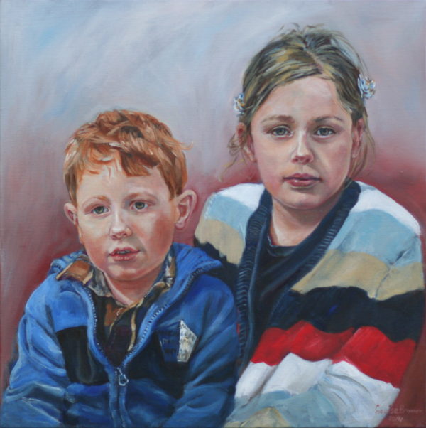 'Anique & Christian' 2014 Olieverf 50x50 cm